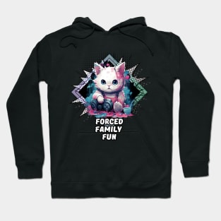 Forced Family Fun - Cat Gamer Gaming - Winter Holiday Hoodie